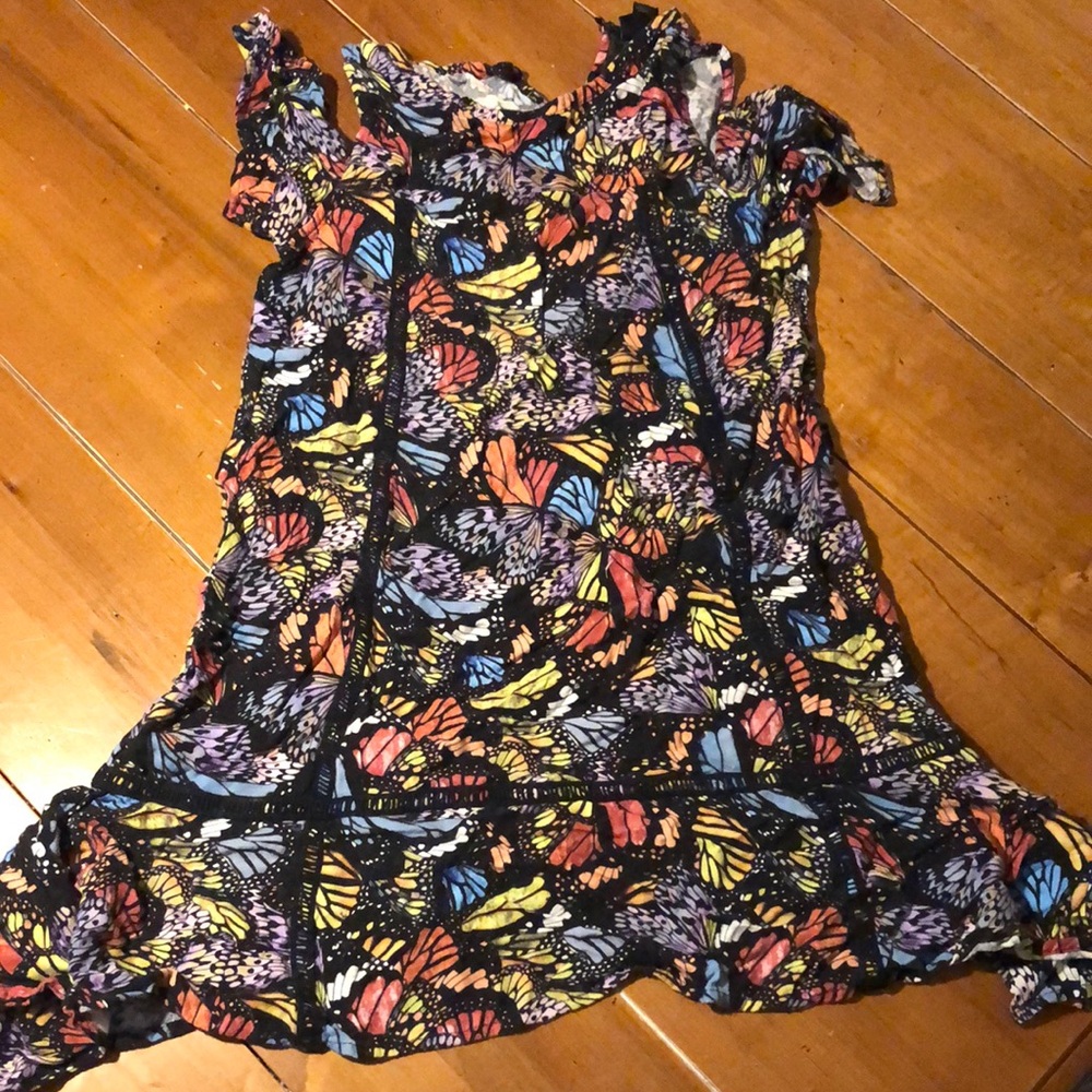 Colorful Butterfly Print Kids Dress